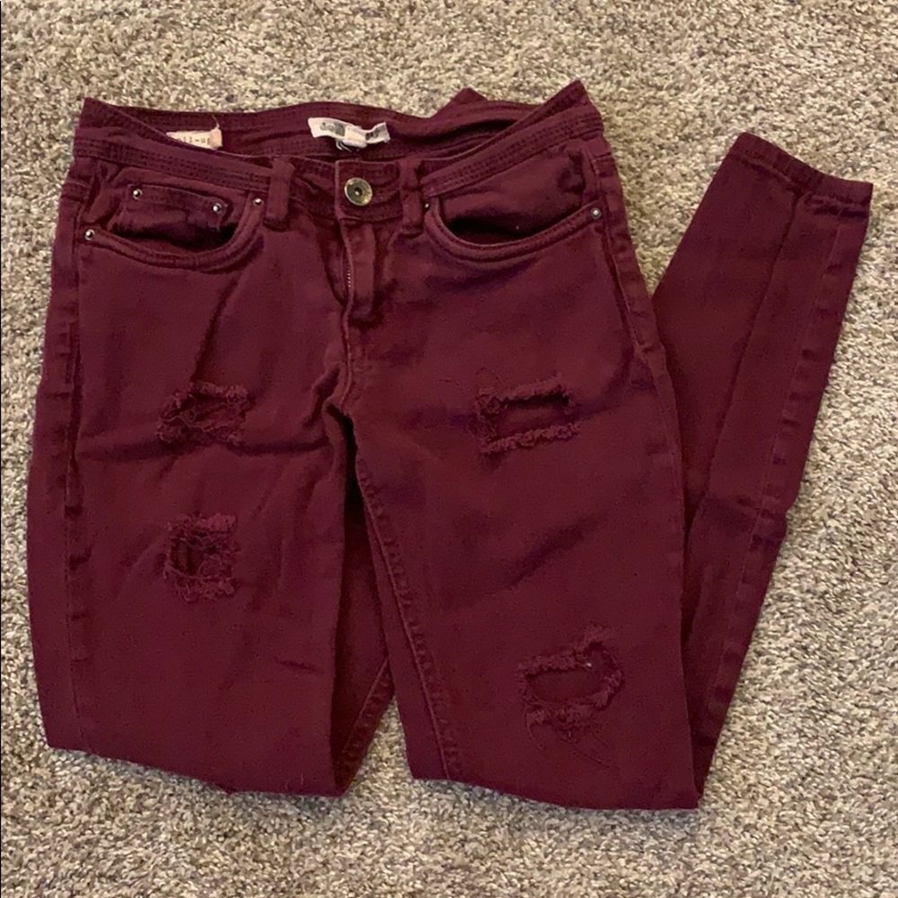 Maroon Jeans